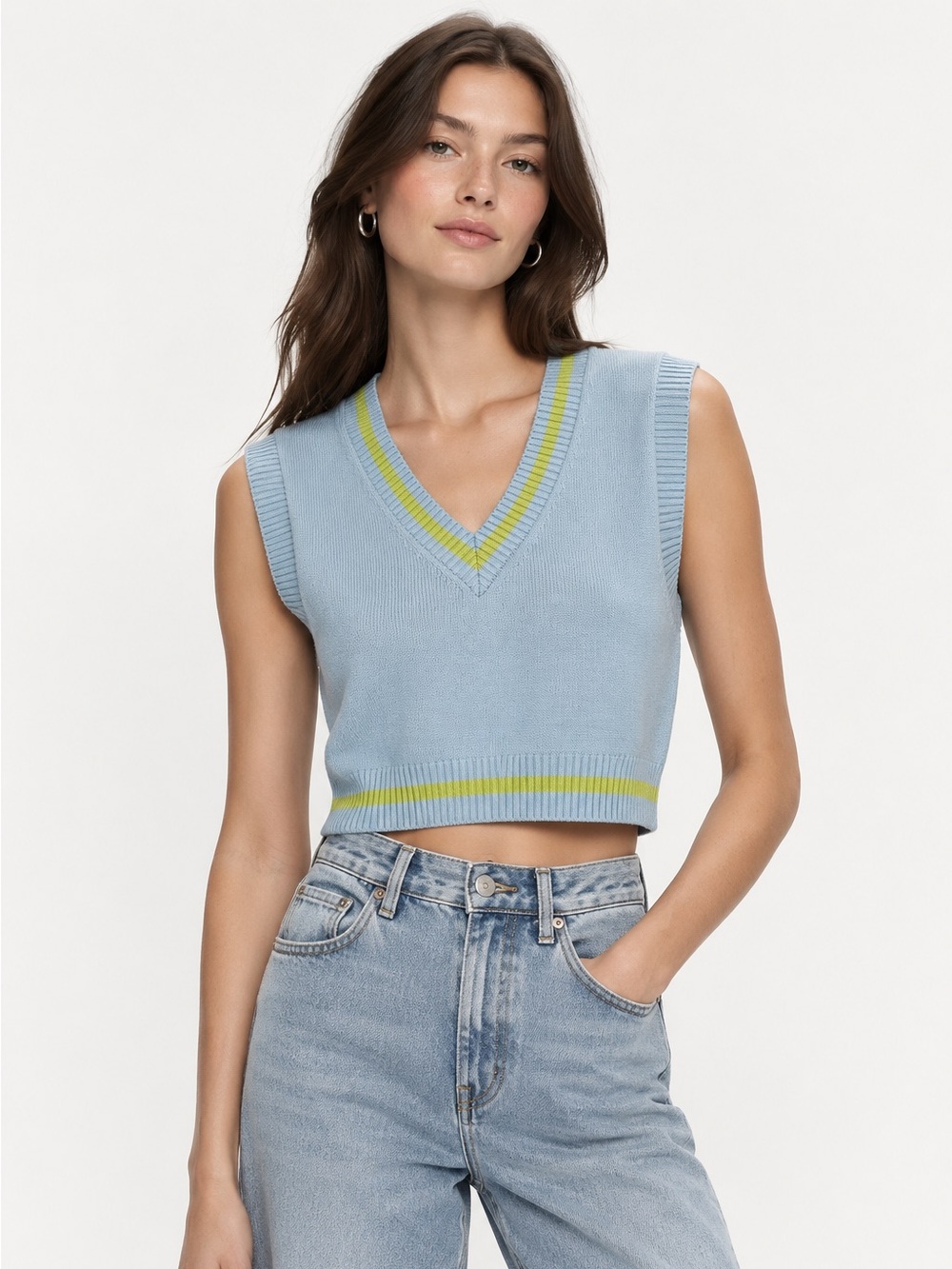 Aritzia Sunday Best Merino Wool Cropped Sweater Vest